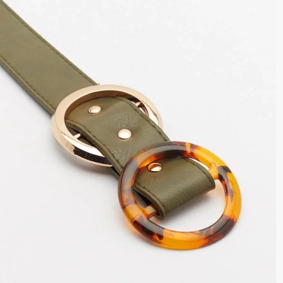 NWT Nasty Gal Circle In Double Metal And Tortoise Shell Double Buckle Be… - Picture 4 of 10